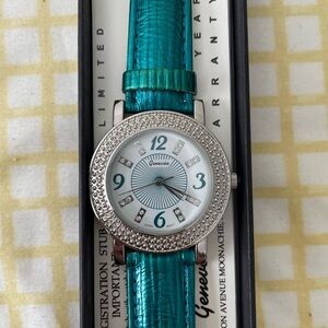 Geneva Turquoise Watch with Silver Details